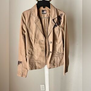 Buffalo by David Britton Embellished Graphic Jacket Size Small